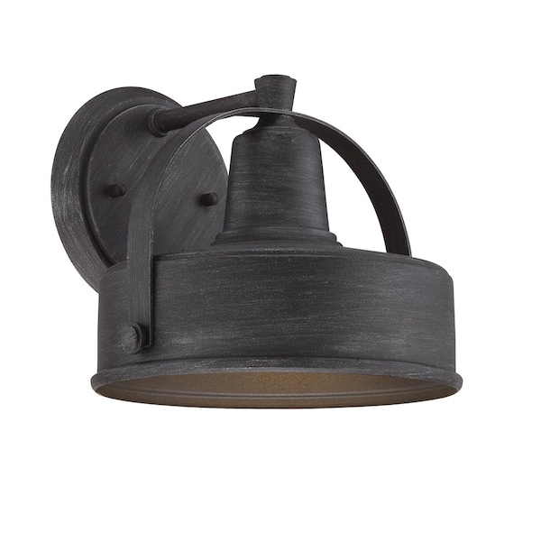 Designers Fountain Portland 8.25in Weathered Pewter Dark Sky 1-Light Outdoor Line Voltage Wall Sconce 33131-WP - main